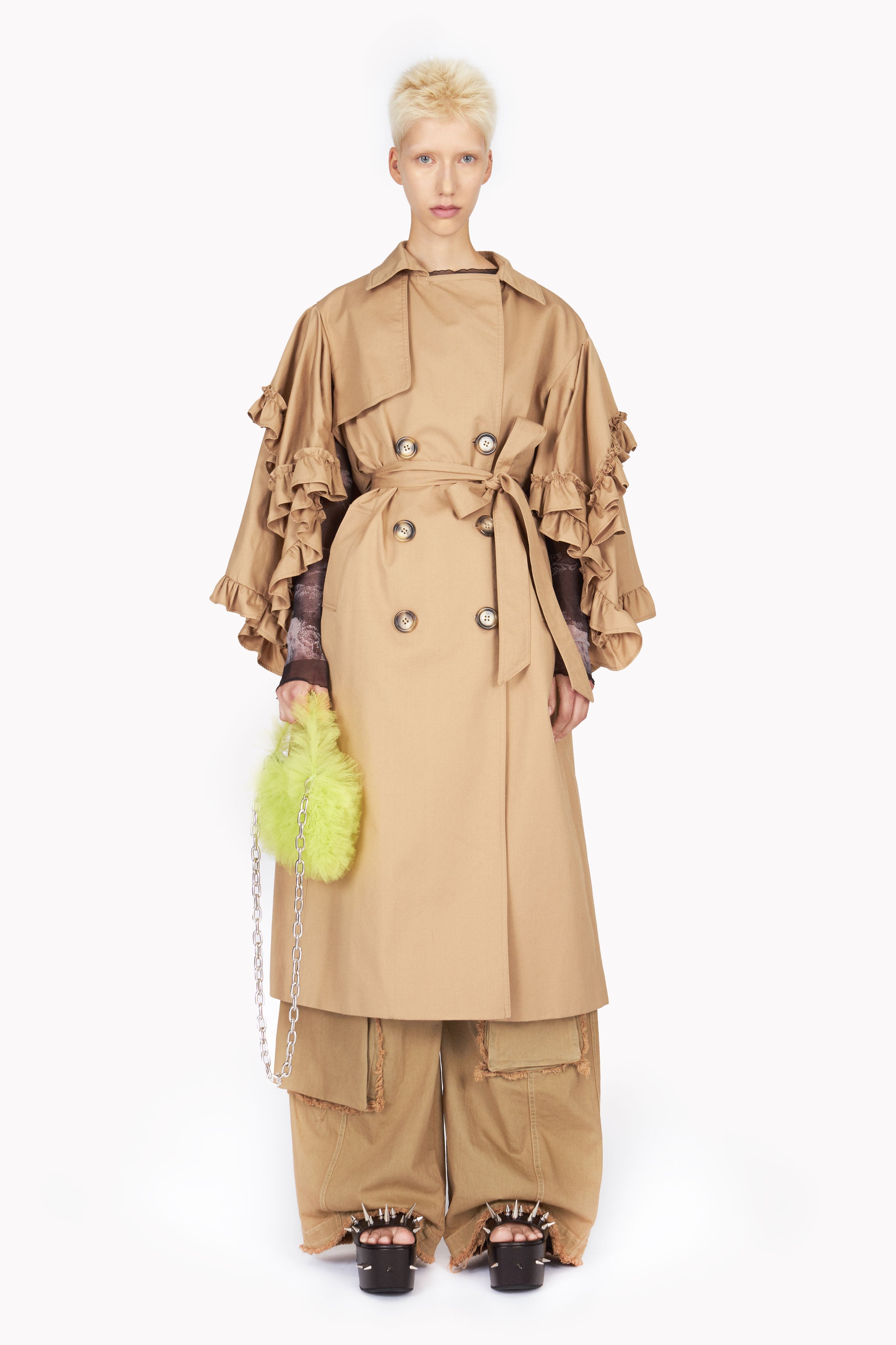DRAPED SLEEVES TRENCH COAT – ACT STUDIO SRL