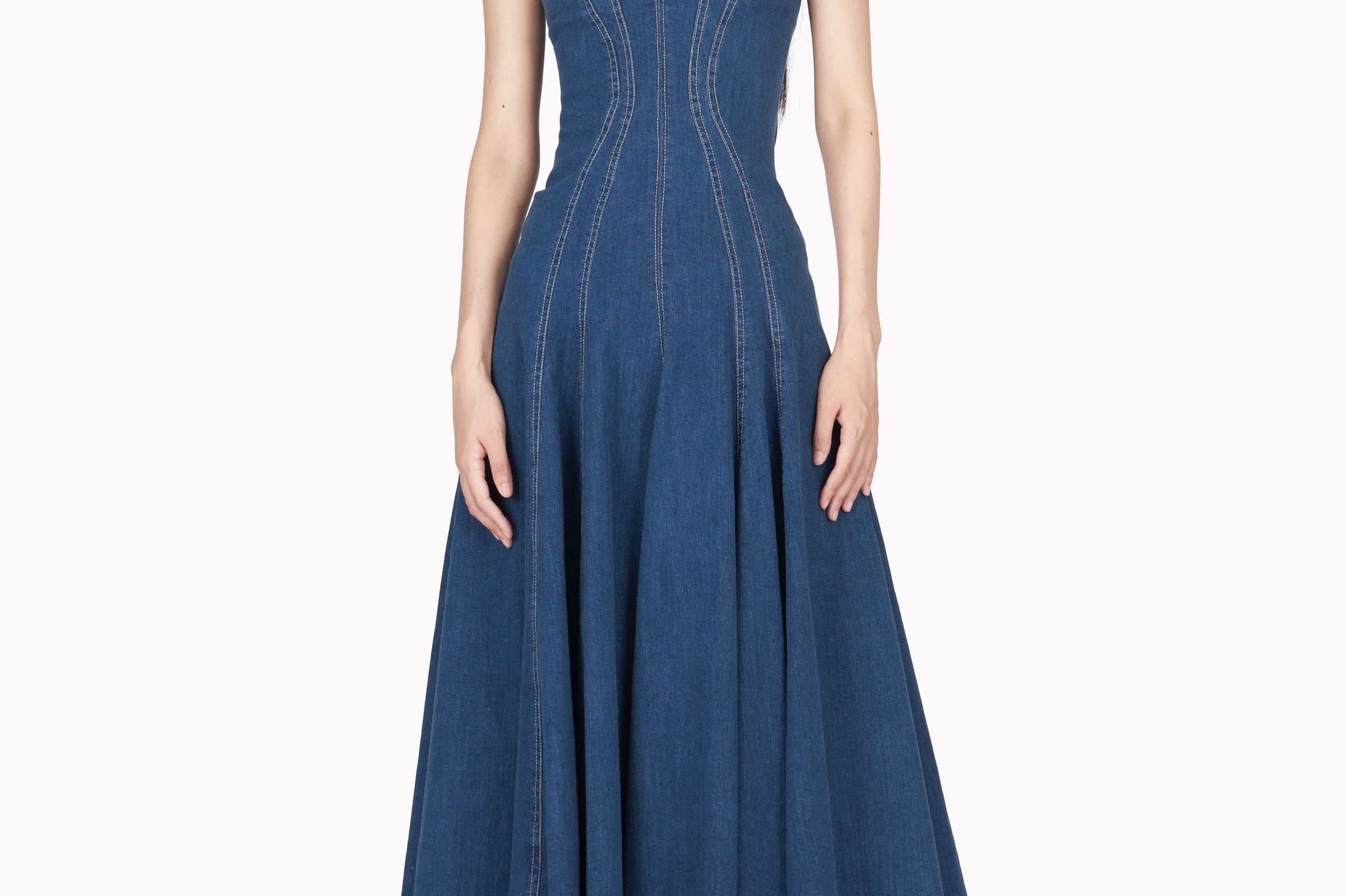 DENIM BUSTIER MIDI DRESS ACT N1 DENIM BUSTIER MIDI DRESS ACT N1