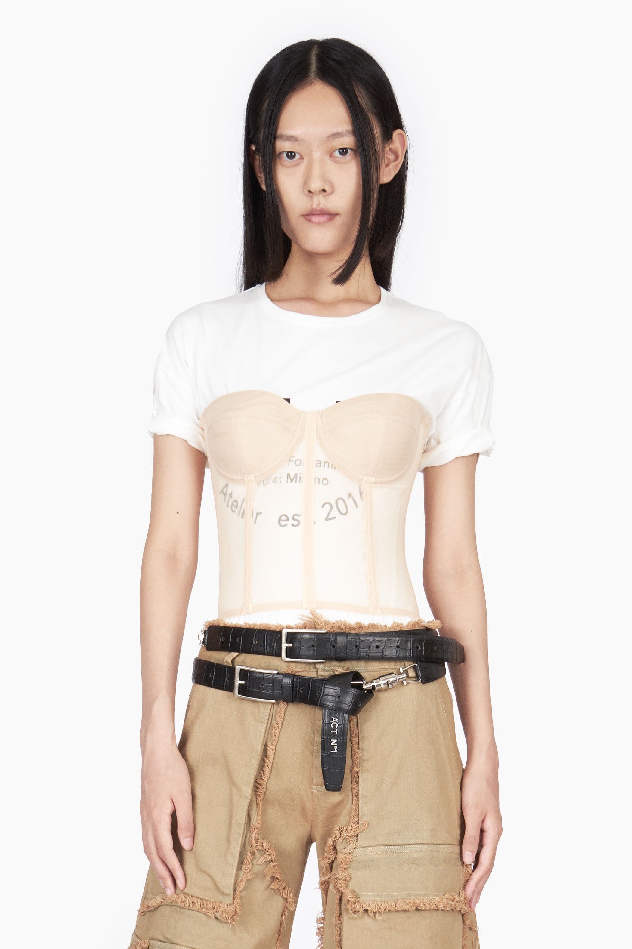 mesh bustier crop top