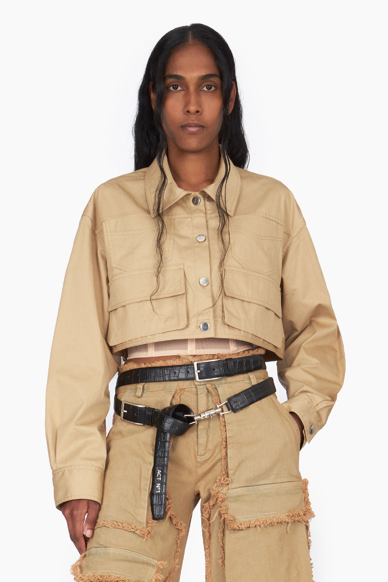 Cropped work outlet jacket