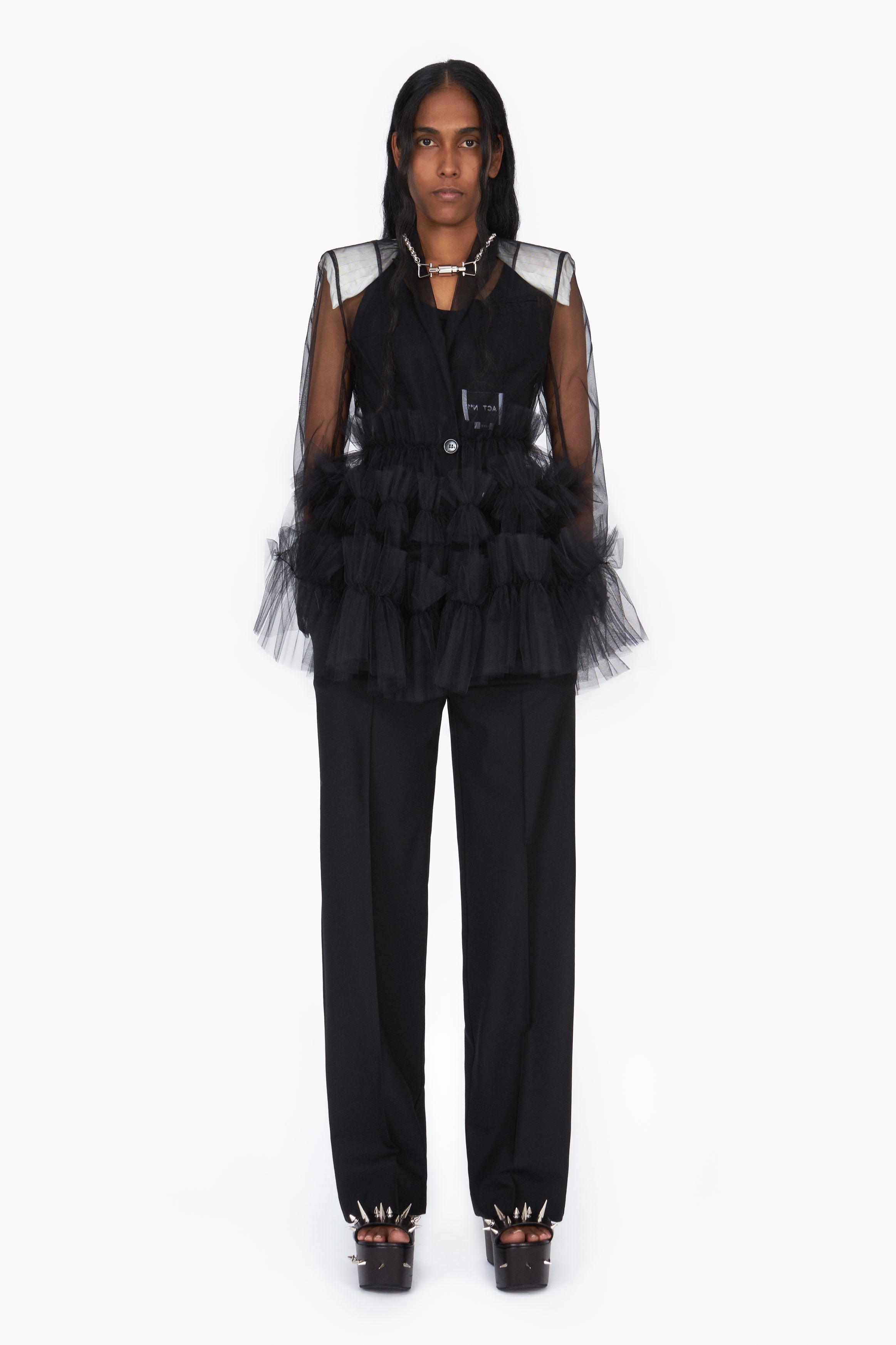 SHORT RUFFLES TULLE BLAZER – ACT STUDIO SRL