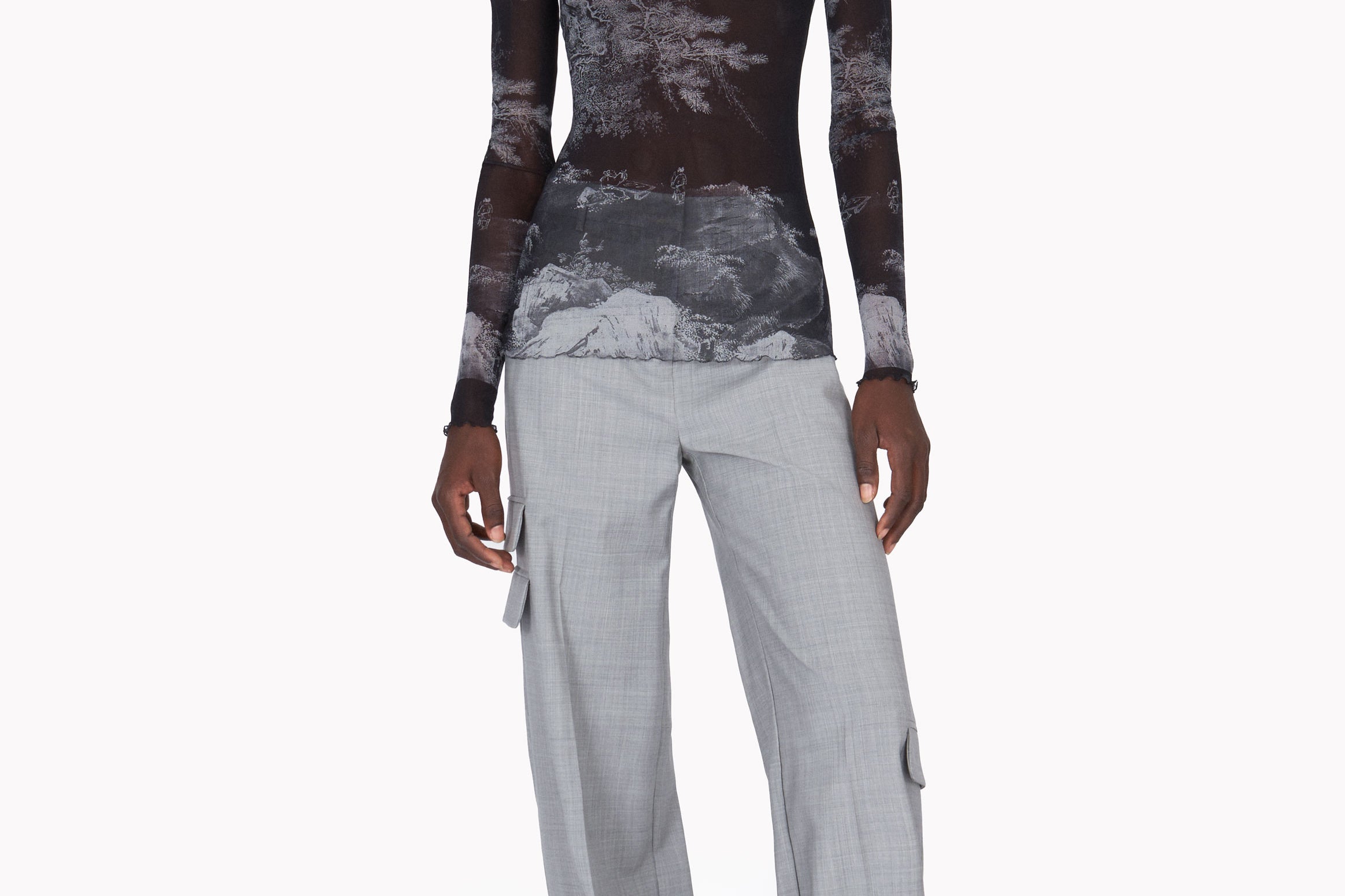Mesh Top Abstract LANDSCAPE PRINTED MESH TOP – ACT N°1